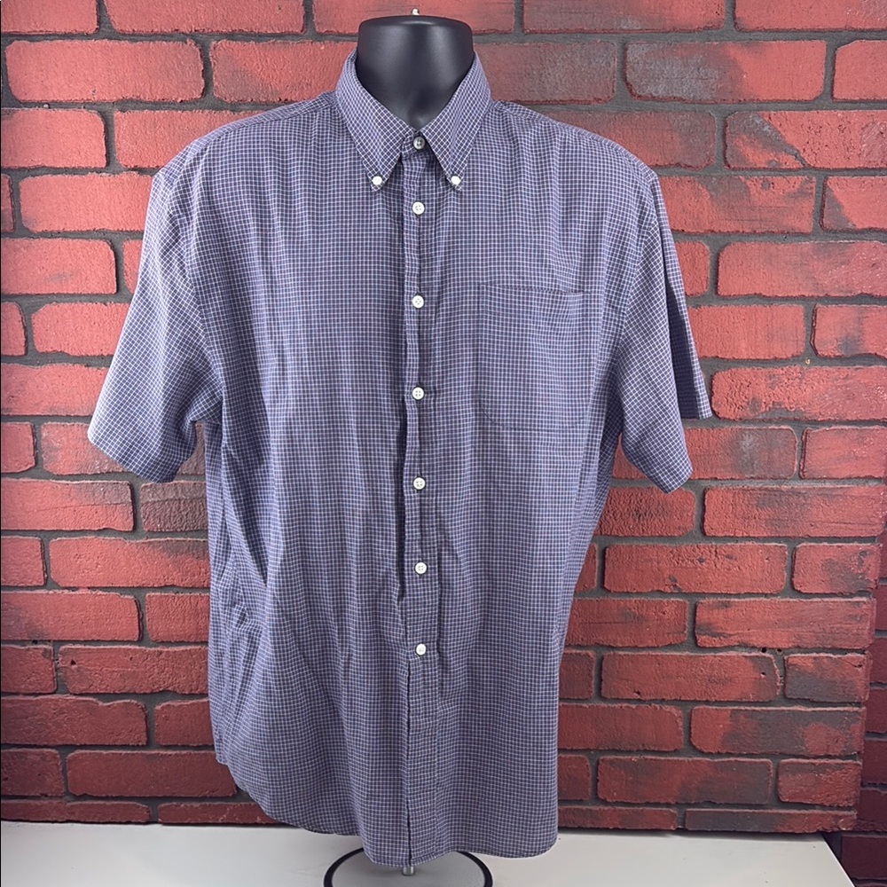 Saddlebred Shirt Mens Large Short Sleeve Gingham Check
